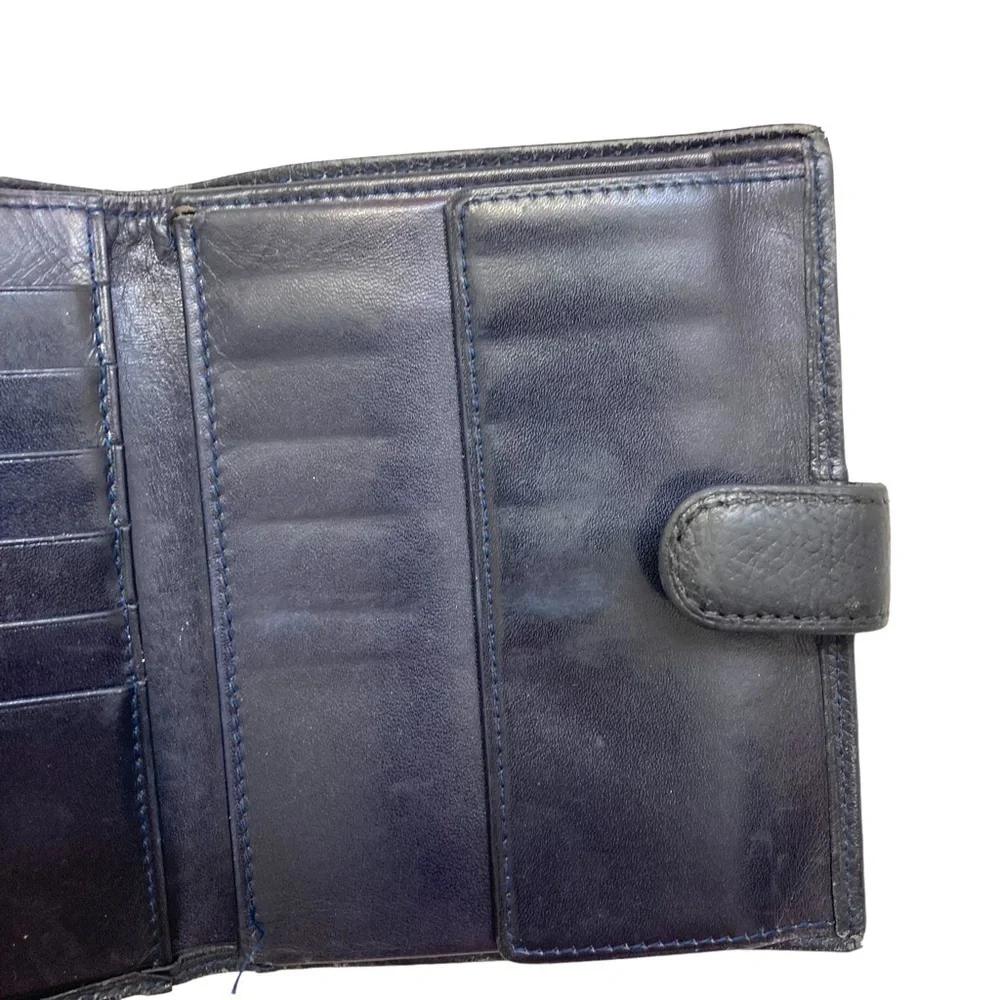 Loewe black blue leather wallet unisex